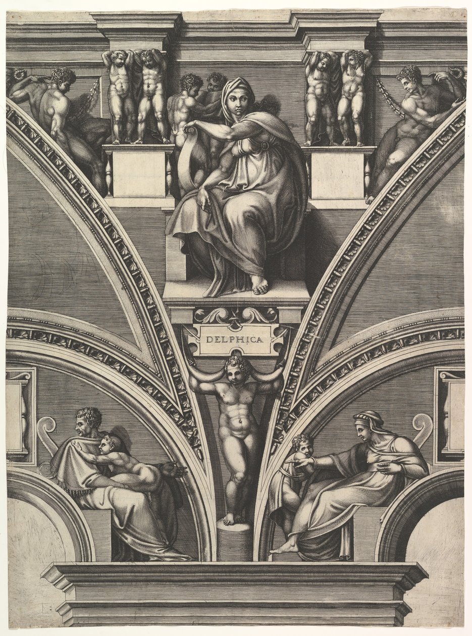 La Sibylle de Delphes, de la série des Prophètes et Sibylles de la Chapelle Sixtine, 1570-75 - Giorgio Ghisi