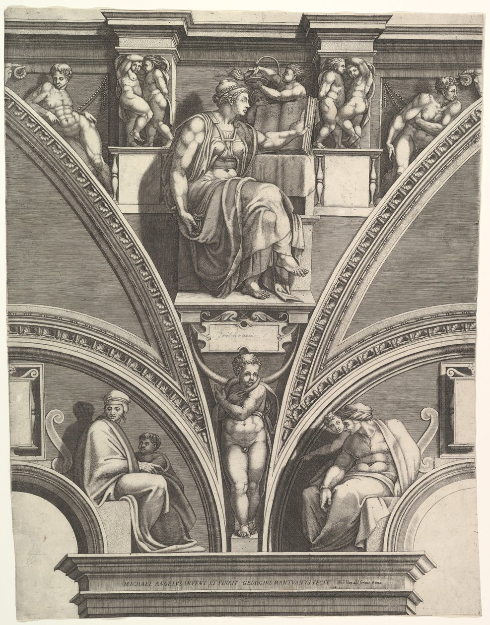 La Sibylle érythréenne, de la série des Prophètes et Sibylles de la Chapelle Sixtine - Giorgio Ghisi