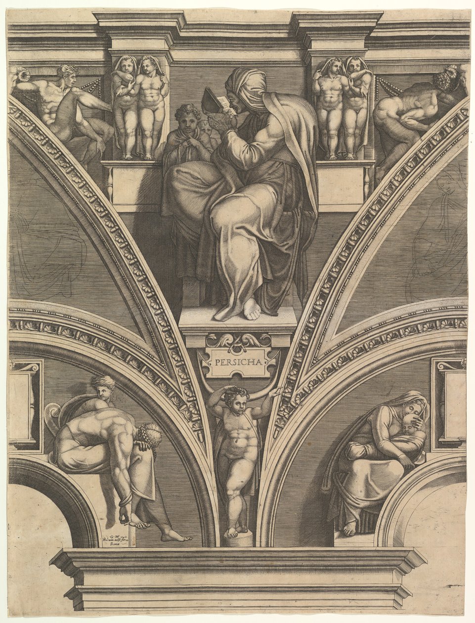 La Sibylle persane, de la série des Prophètes et Sibylles de la Chapelle Sixtine - Giorgio Ghisi