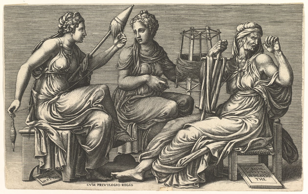 Les trois Parques Clotho, Lachésis et Atropos, 1558-59 - Giorgio Ghisi