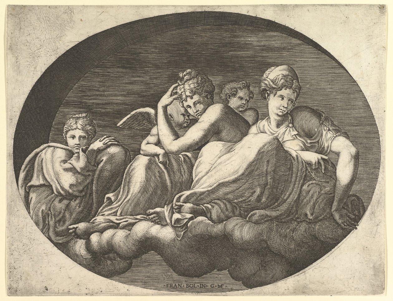 Vénus et Cupidon, deux autres déesses et un putto, d