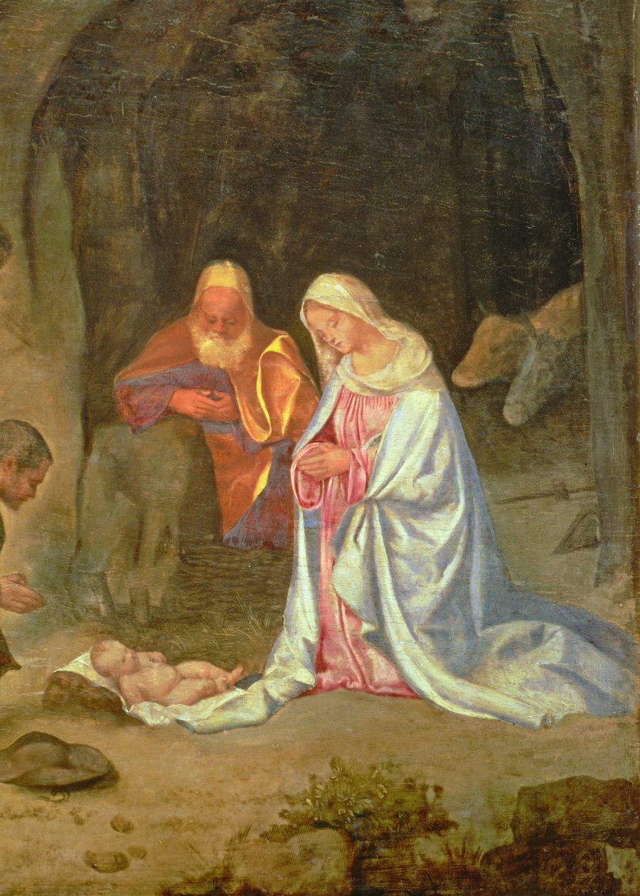 Adoration des bergers, détail de la Sainte Famille, vers 1510 (détail) - Giorgio Giorgione