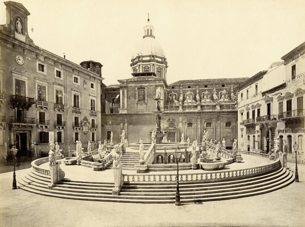 Fontaine Pretoria, Palerme, Italie, photographie de Giorgio Sommer - Giorgio Sommer