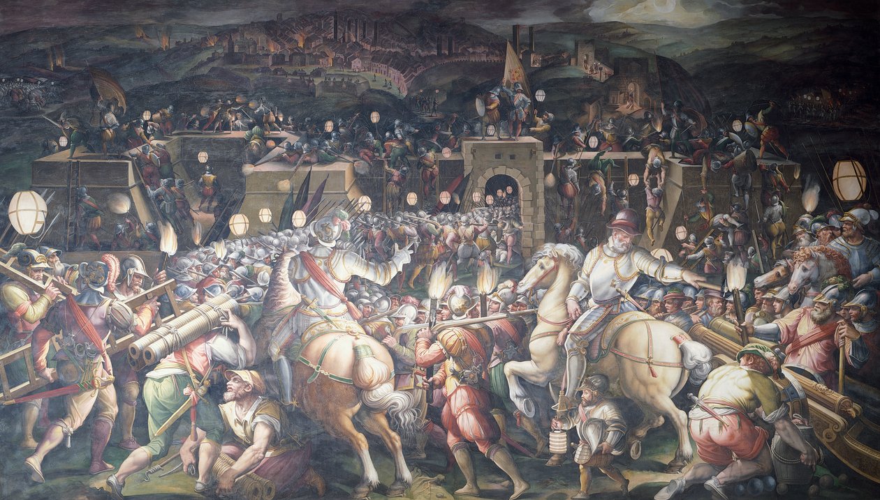 Prise du fort près du port Camollia à Sienne - Giorgio Vasari