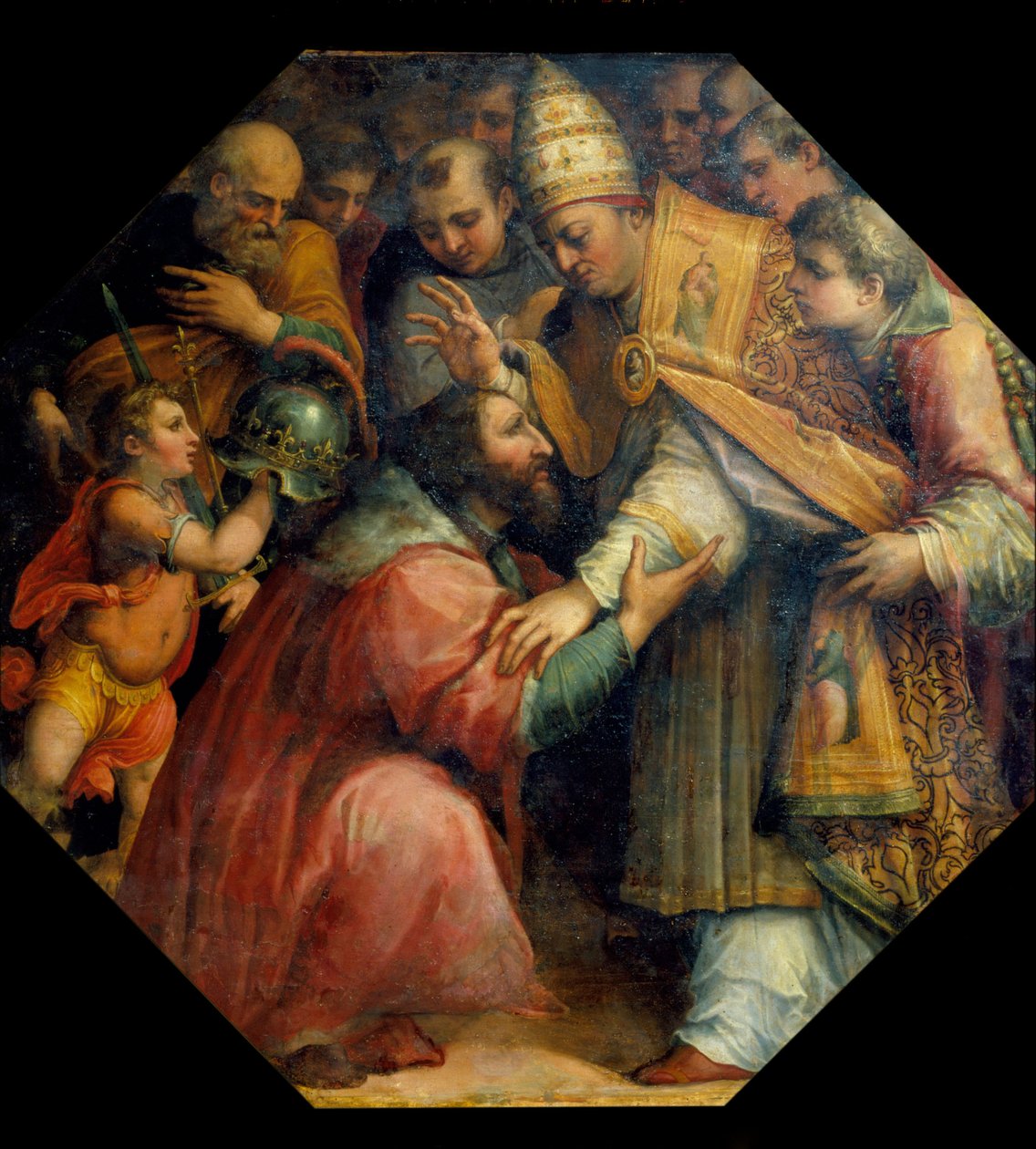 Rencontre de François Ier et Léon X à Bologne (Concordat de Bologne en 1517), vers 1558-62 - Giorgio Vasari