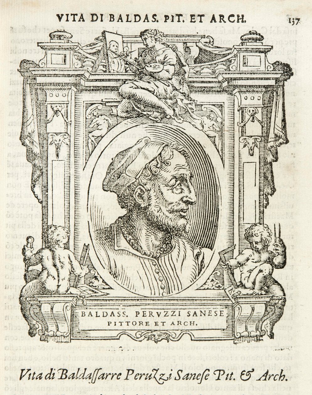 Milan, Biblioteca Braidense, Vite de piv excellent, Giorgio Vasari 1568, Baldassarre Peruzzi - Giorgio Vasari