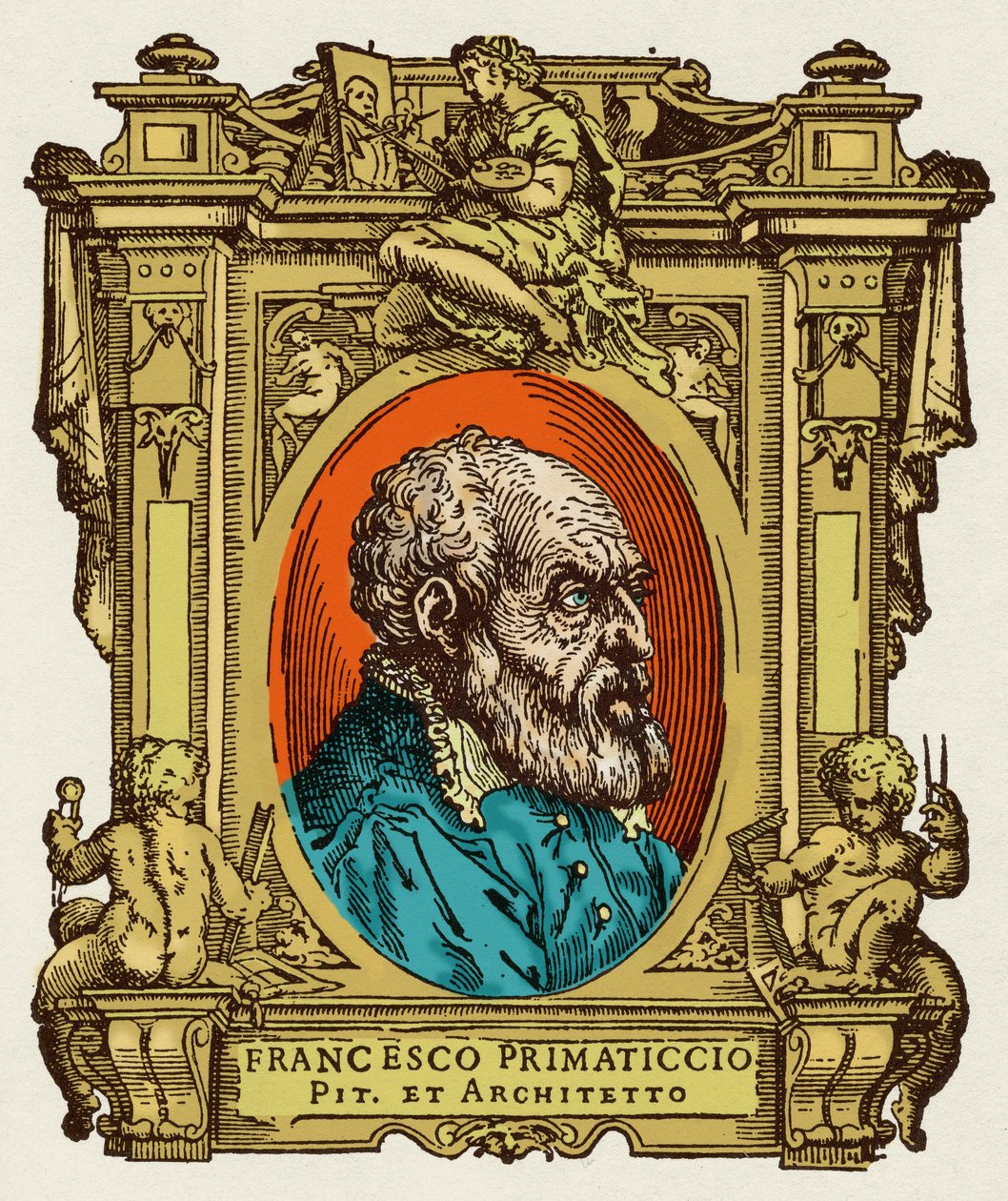 Portrait de Francesco Primaticcio dit Le Primatice (1504-1570) peintre, sculpteur et architecte. Il était membre de l