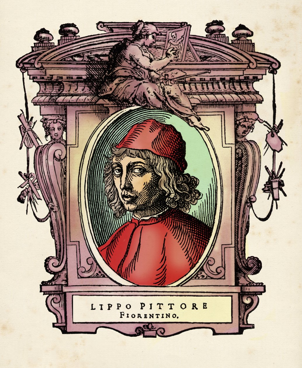 Portrait de Lippo di Benivieni (13e-14e siècle) Gravure de "Les Vies" par Giorgio Vasari (1511-1574) 1568 - Giorgio Vasari