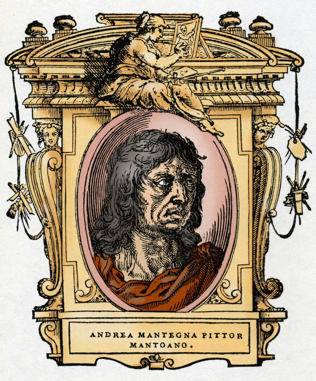 Portrait du peintre Andrea Mantegna (1431-1506) Xylographie de "La Vie des peintres" par Giorgio Vasari - Giorgio Vasari