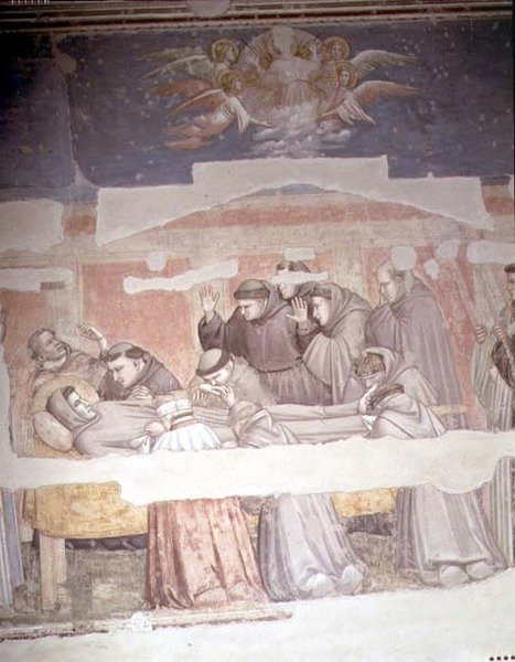 La mort de Saint François, détail du catafalque, de la chapelle Bardi - Giotto (c.1266 1337)