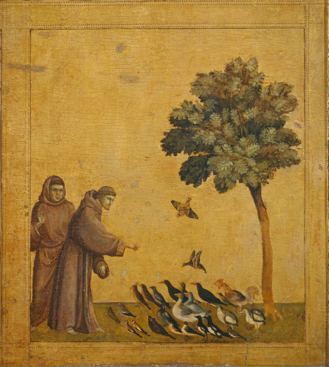 Saint Francois prechant aux oiseaux - Saint François prêchant aux oiseaux ... - Giotto di Bondone (style of)