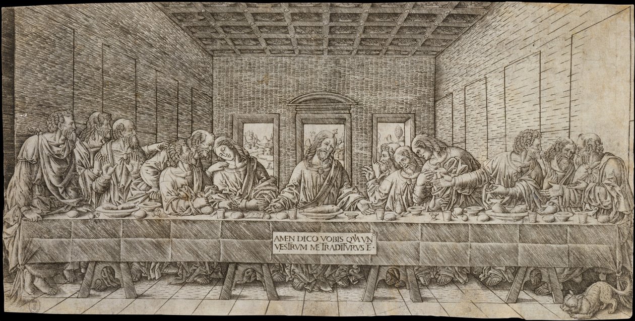 La Cène, avec un épagneul, vers 1500 - Giovan Pietro Birago