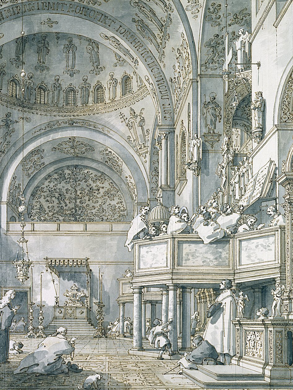Le chœur chantant dans la basilique Saint-Marc, Venise, 1766 - Giovanni Antonio Canal