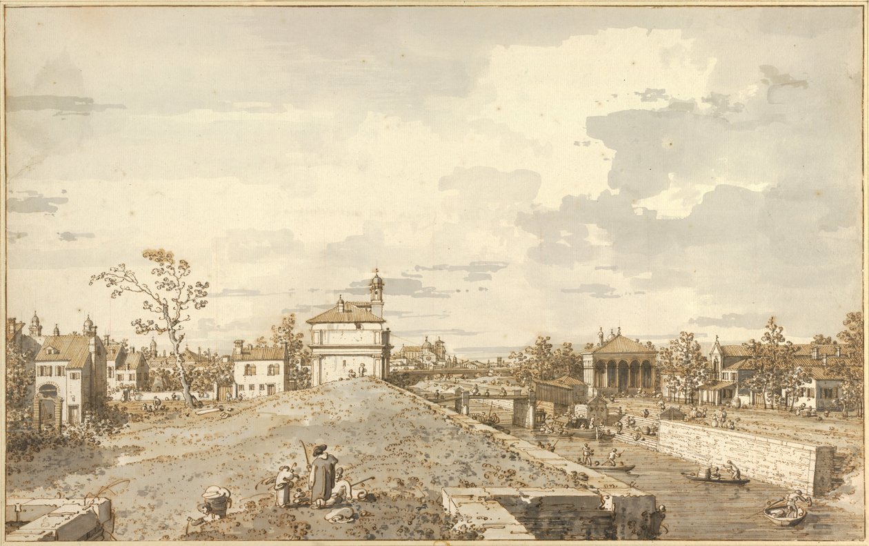 La Porta Portello avec le canal de la Brenta à Padoue - Giovanni Antonio Canal