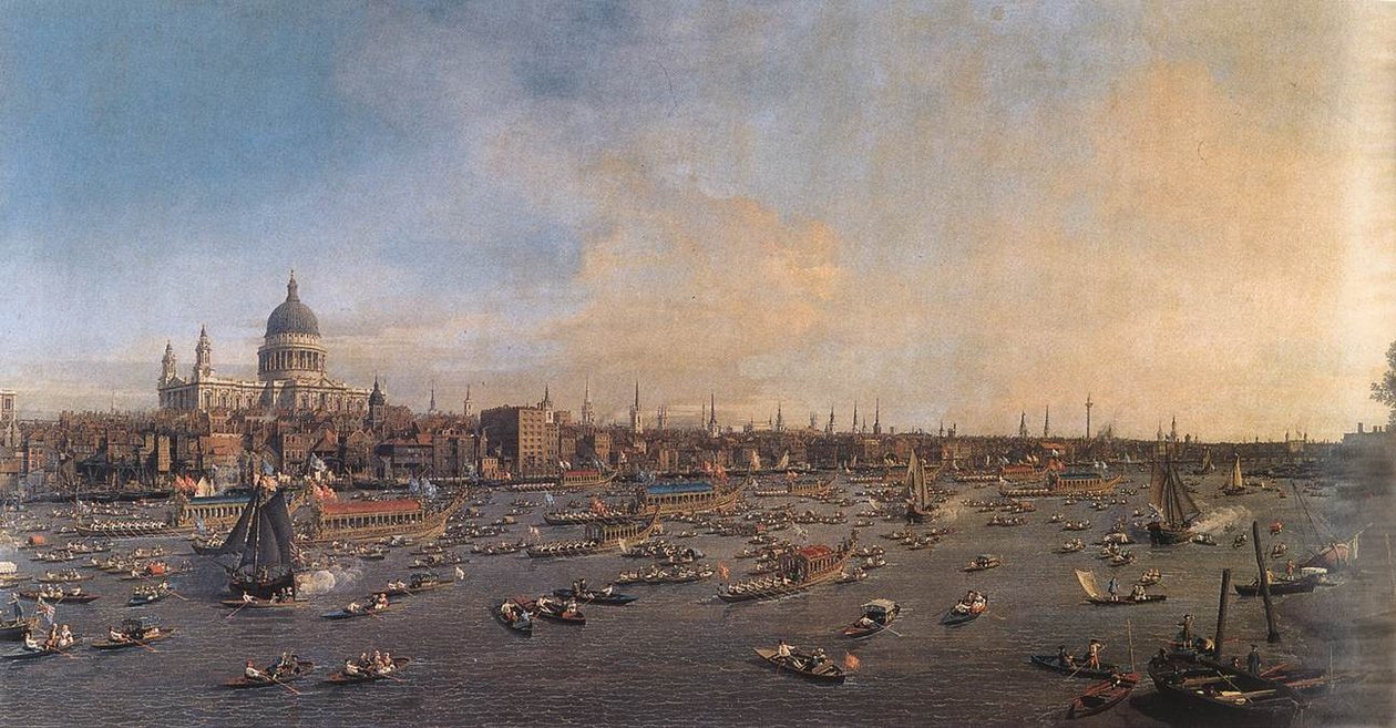 La Tamise avec la cathédrale Saint-Paul le jour du Lord Mayor - Giovanni Antonio Canal