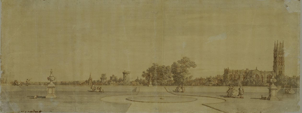 Warwick : La ville et le château depuis les jardins du prieuré - Giovanni Antonio Canal