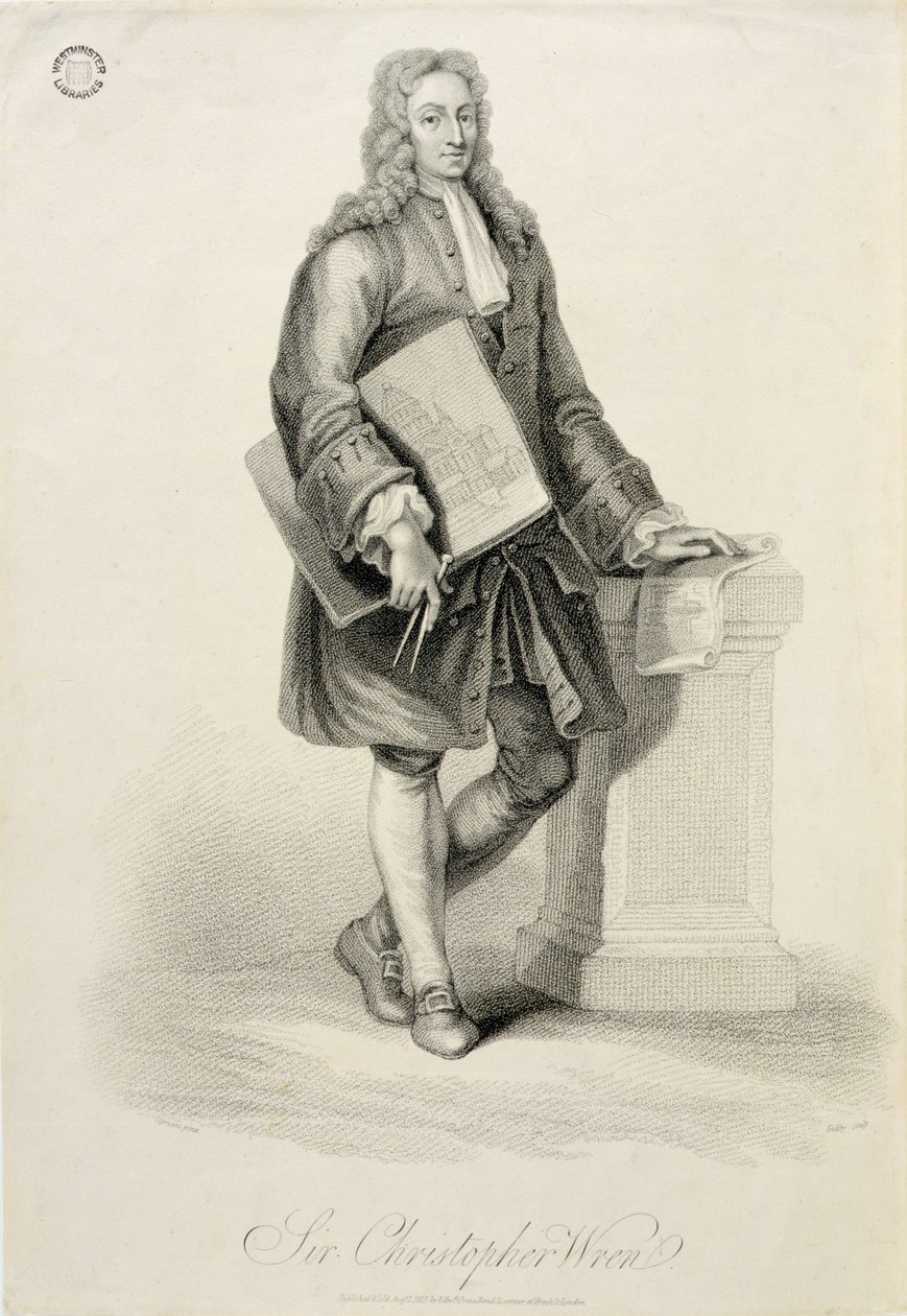 Sir Christopher Wren, gravé par James Godby, pub. par Edward Orme, 1815 - Giovanni Battista Cipriani