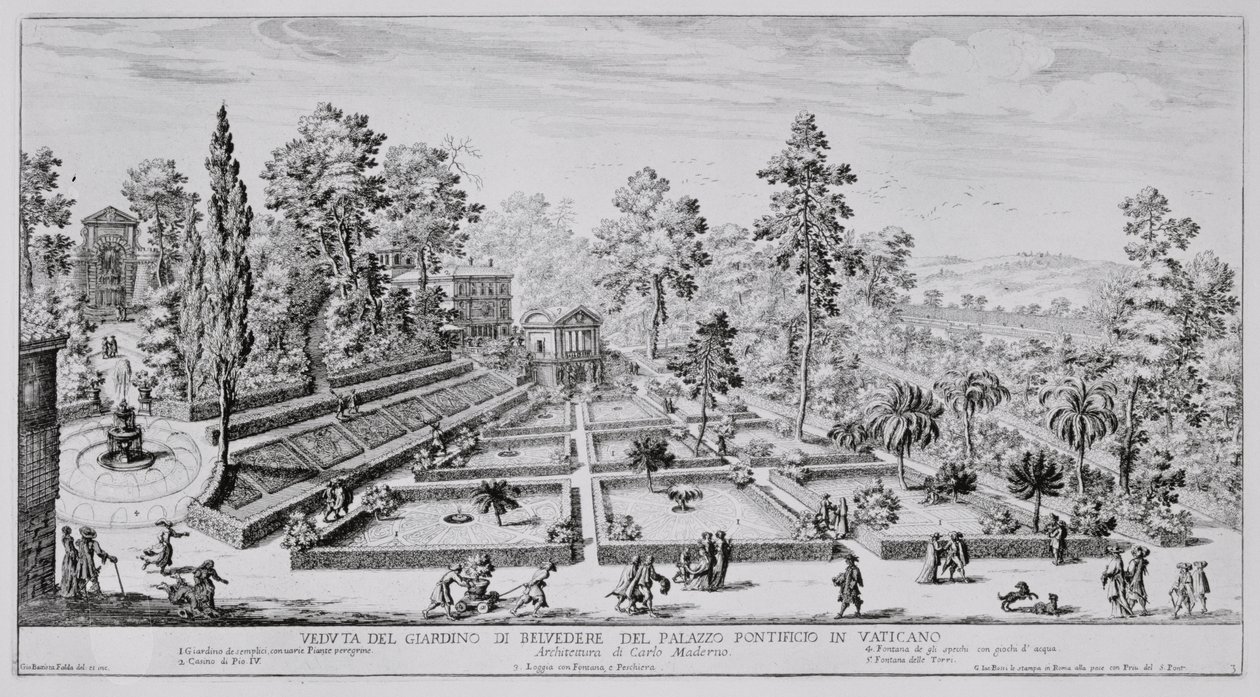 Le jardin de plaisance et le pavillon du pape Pie IV (1499-1565) au palais du Vatican, de 