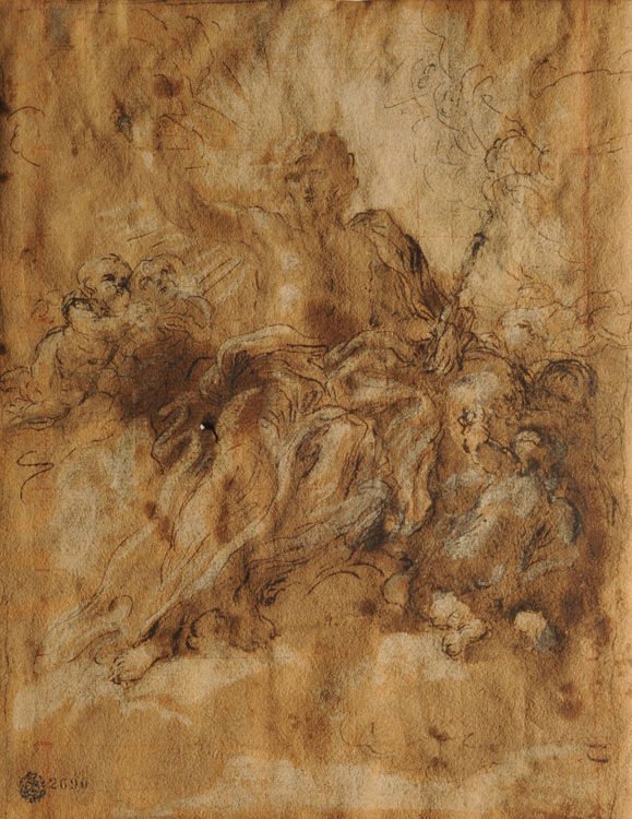 Christ en gloire avec les anges - Giovanni Battista Gaulli
