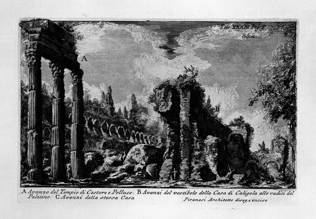 Temple de Castor et Pollux, Rome - Giovanni Battista Piranesi