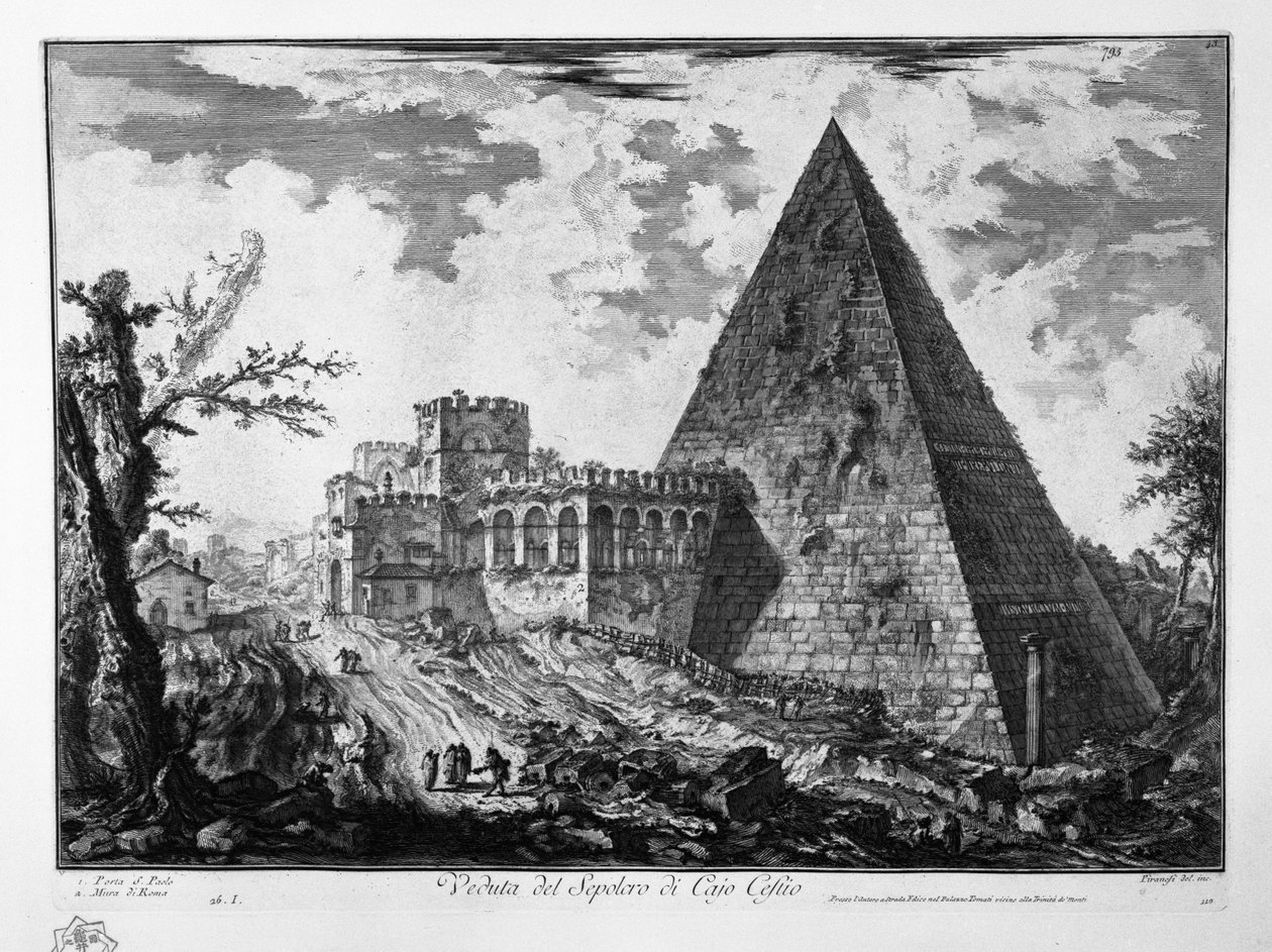 Vue du tombeau de Cajo Cestio - Giovanni Battista Piranesi