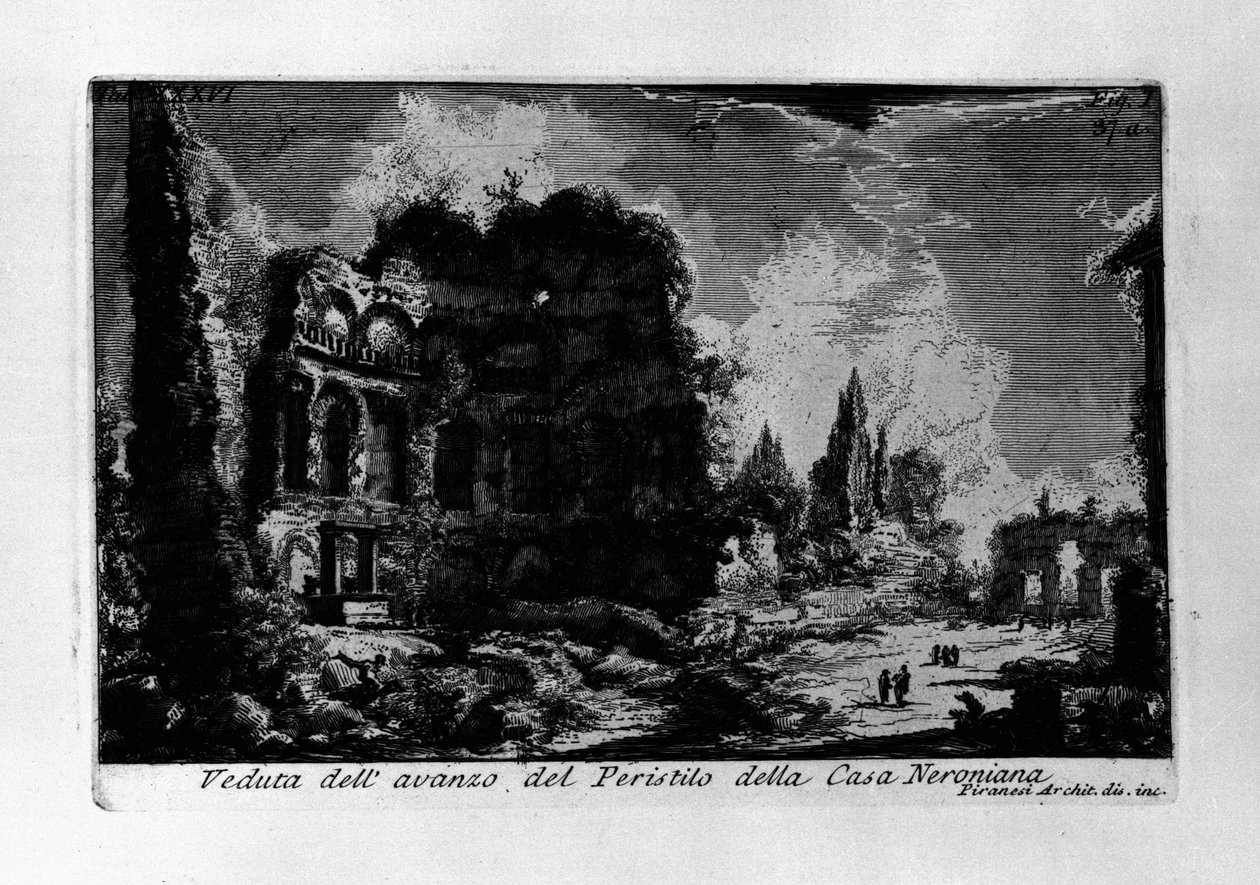 Vue de la ruine du péristyle de la maison Néronienne - Giovanni Battista Piranesi