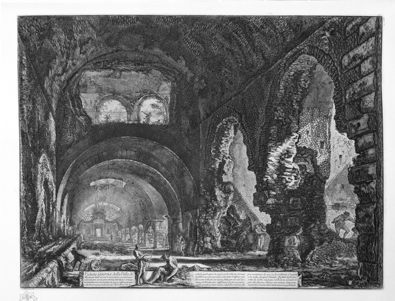 Vue intérieure de la Villa de Mécène - Giovanni Battista Piranesi