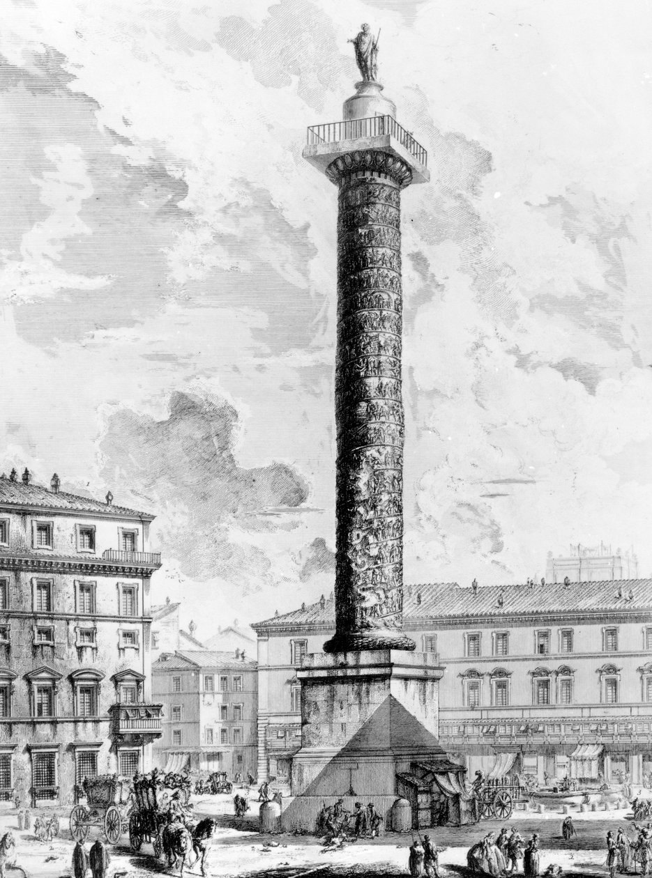 Vue de la colonne de Marc Aurèle sur la Piazza Colonna, de la série 