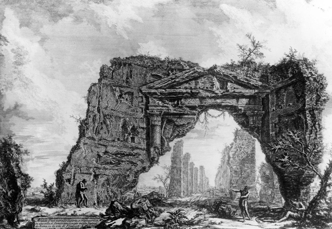 Vue du portique en ruine de la Villa dei Sette Bassi, de la série 