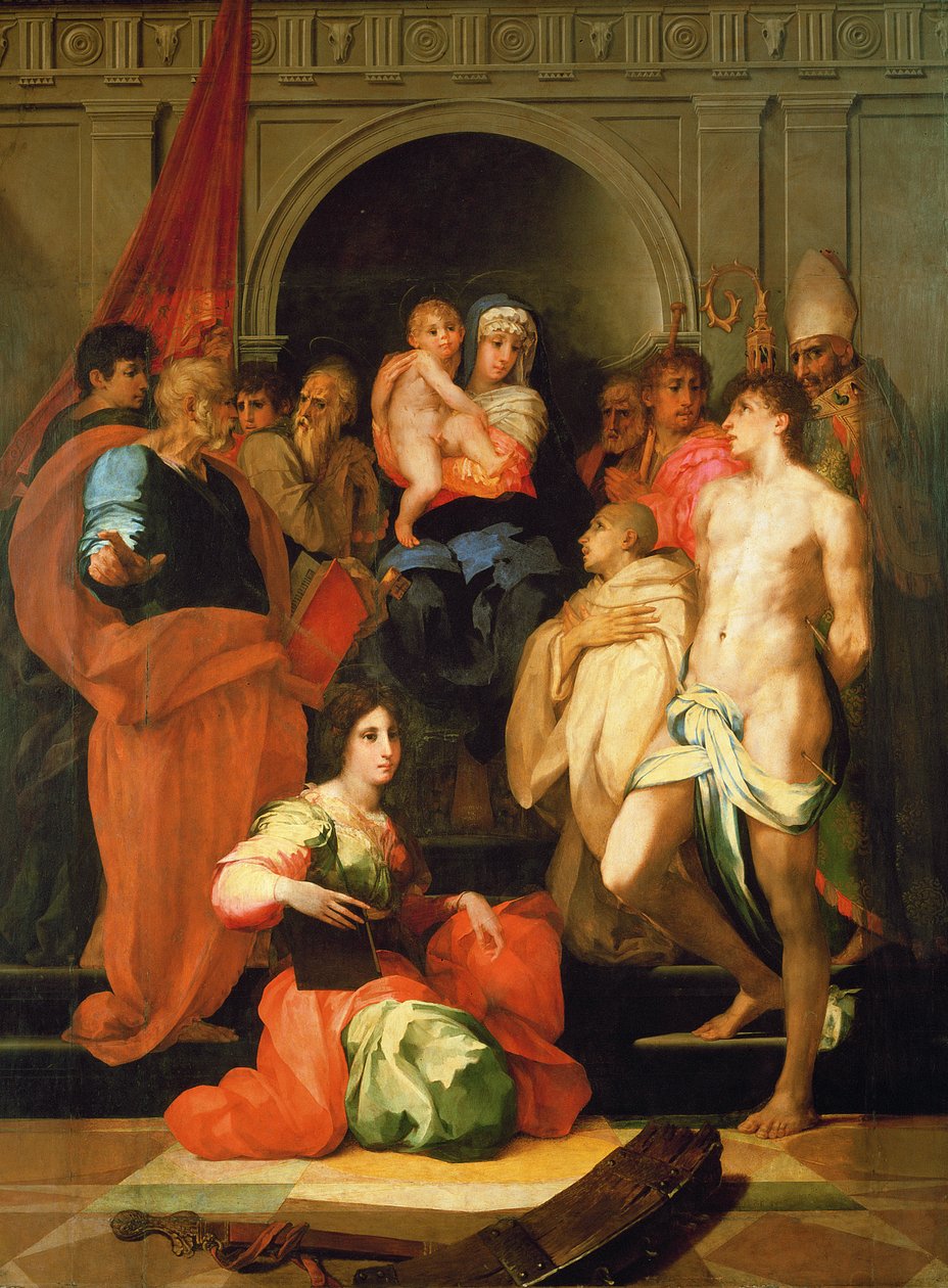 Madone en trône avec dix saints - Giovanni Battista Rosso Fiorentino