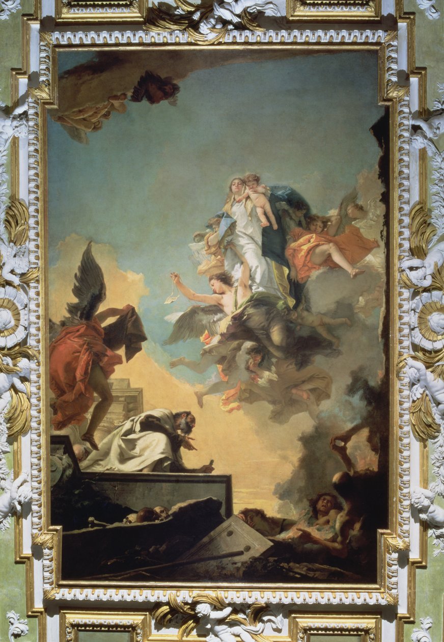 La Vierge du Carmel donnant le scapulaire au bienheureux Simon Stock, années 1740 - Giovanni Battista Tiepolo