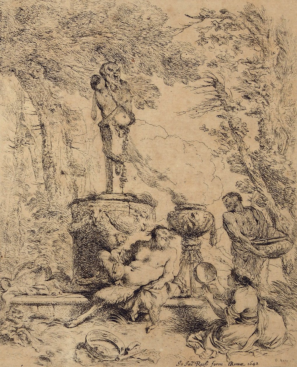 Scène pastorale, Faune et la bergère ou Festin devant l