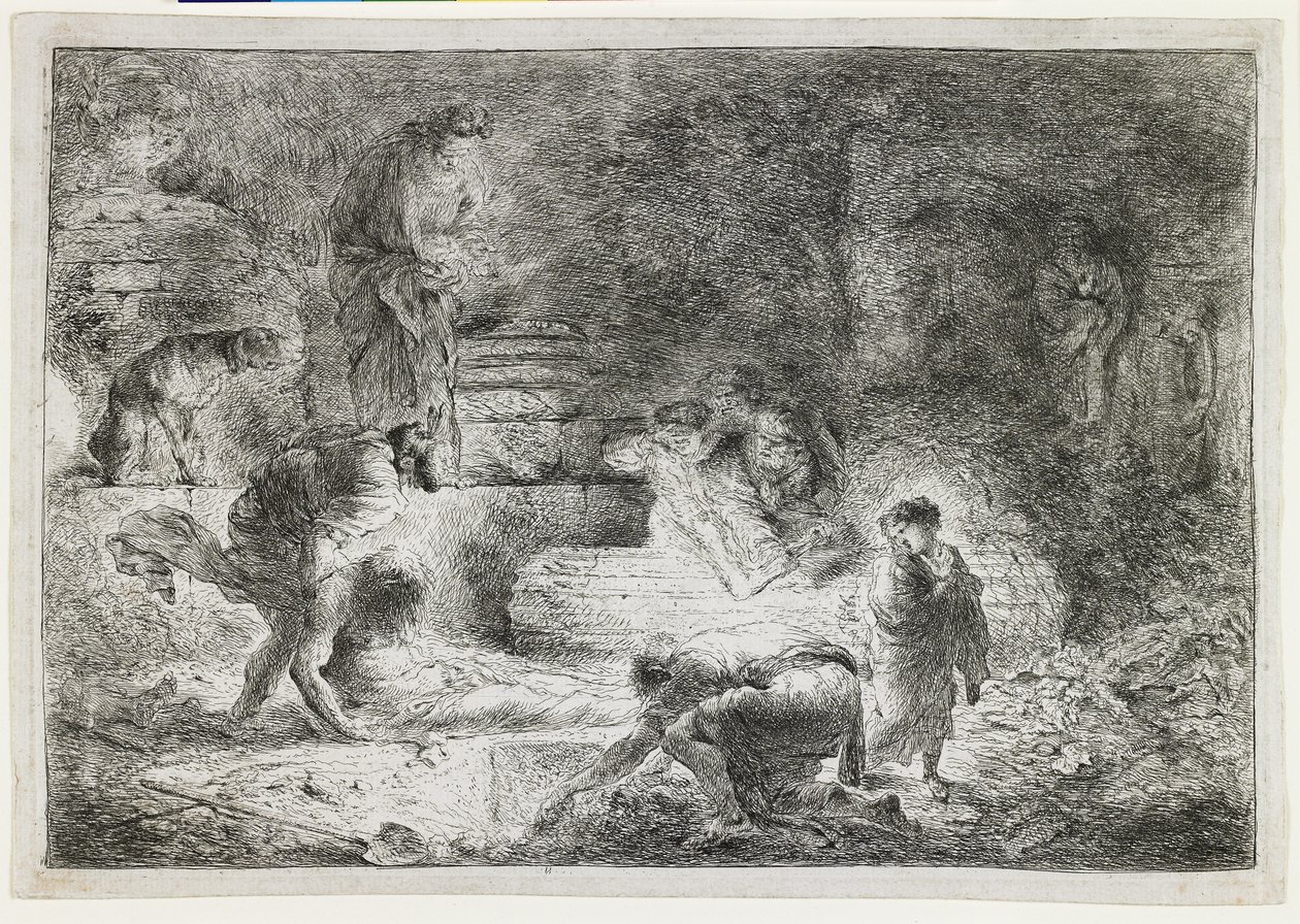 Tobie enterrant les morts, vers 1650 - Giovanni Benedetto Castiglione