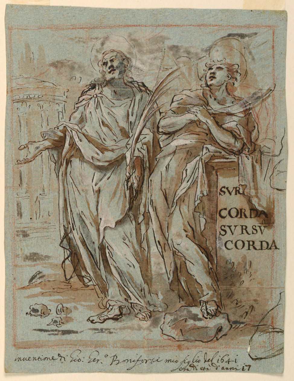Dessin, Deux martyrs, 1641 - Giovanni Gerolama Boniforte