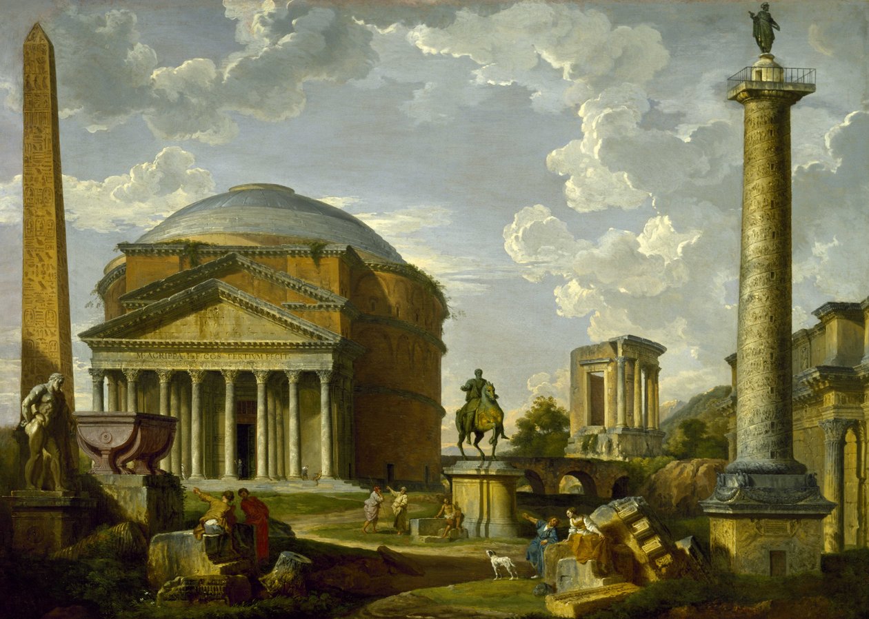 Vue fantastique avec le Panthéon et d