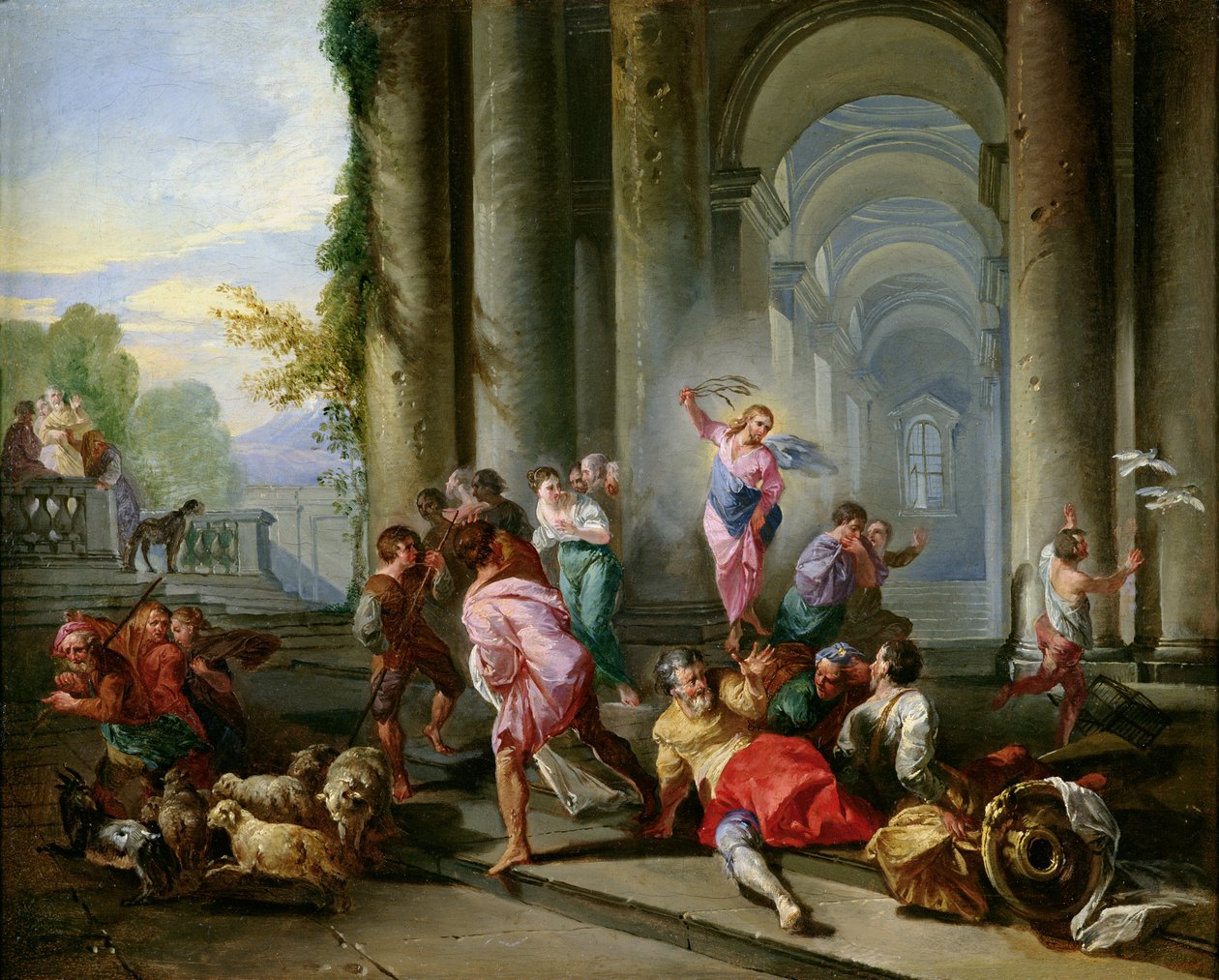 Christ chassant les marchands du temple, vers 1720-30 - Giovanni Paolo Pannini