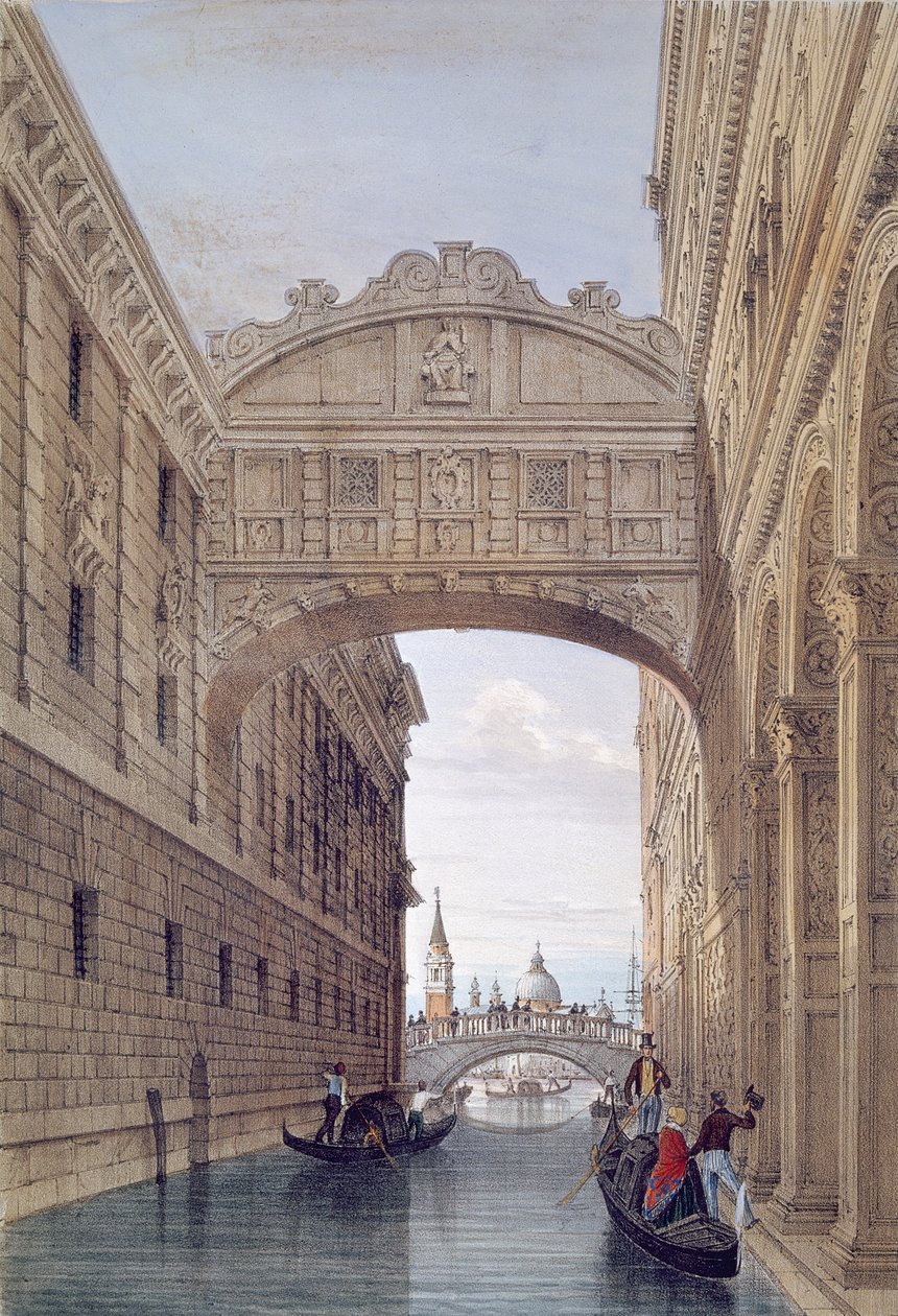 Le Pont des Soupirs, Venise, gravé par Lefevre - Giovanni Pividor