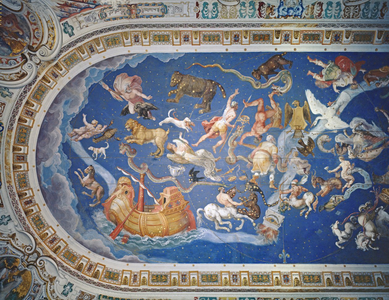 Plafond astrologique, dans la Sala del Mappamondo - Giovanni de Vecchi