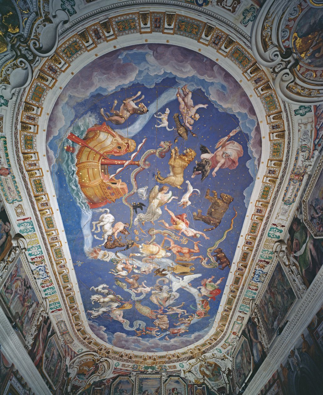 Plafond astrologique, dans la Sala del Mappamondo - Giovanni de Vecchi