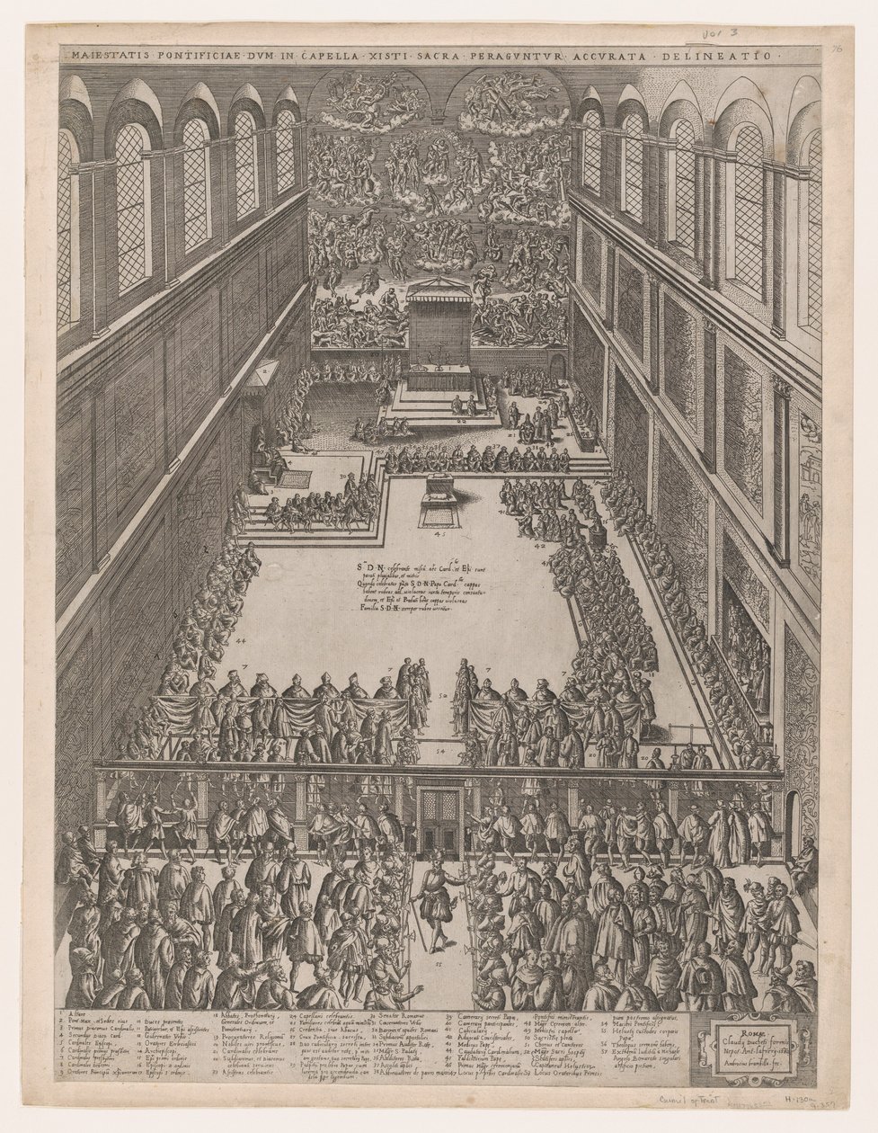 Speculum Romanae Magnificentiae : Une réunion papale dans la chapelle Sixtine, Michel-Ange - Giovanni Ambrogio Brambilla