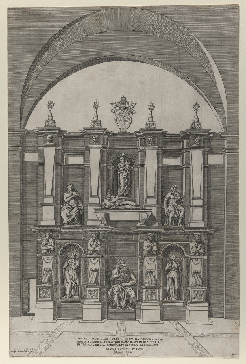 Speculum Romanae Magnificentiae : Sépulcre de Jules II, 1582 - Giovanni Ambrogio Brambilla