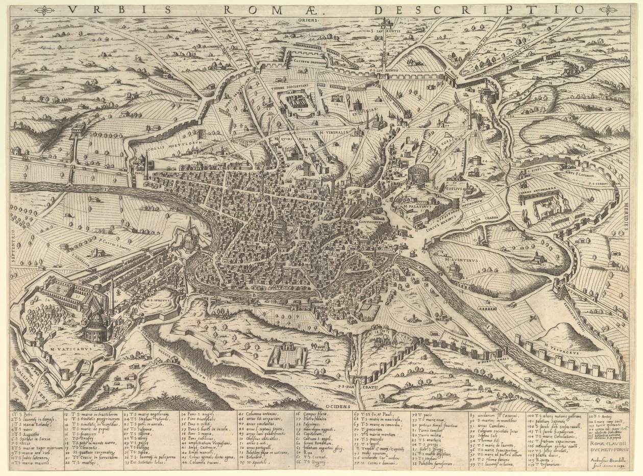 Speculum Romanae Magnificentiae : Vue de la Rome moderne depuis l