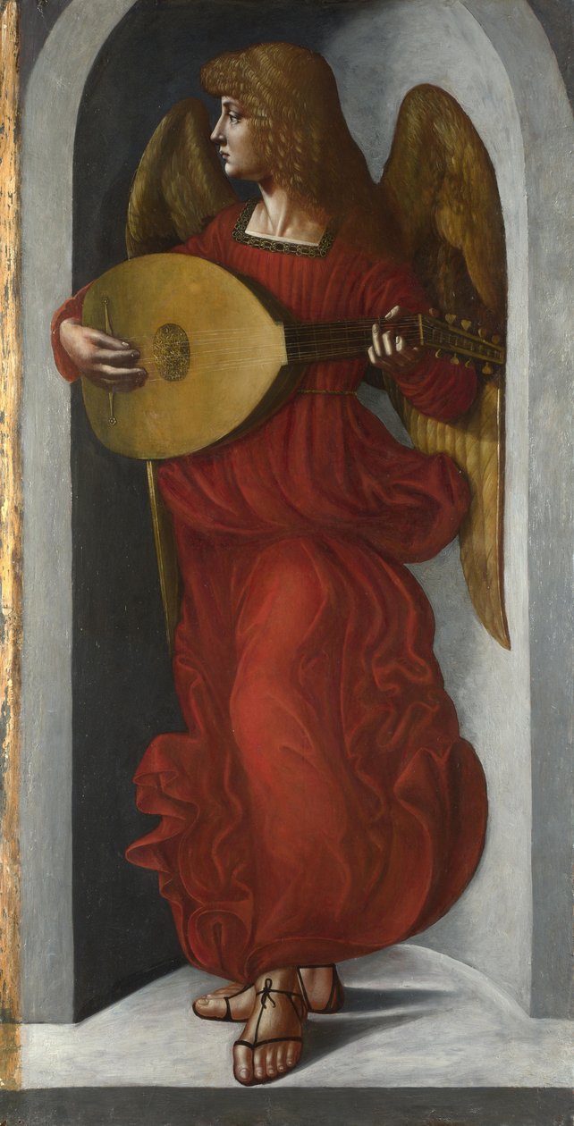 Un ange en rouge avec un luth, vers 1490-1499 - Giovanni Ambrogio de Predis