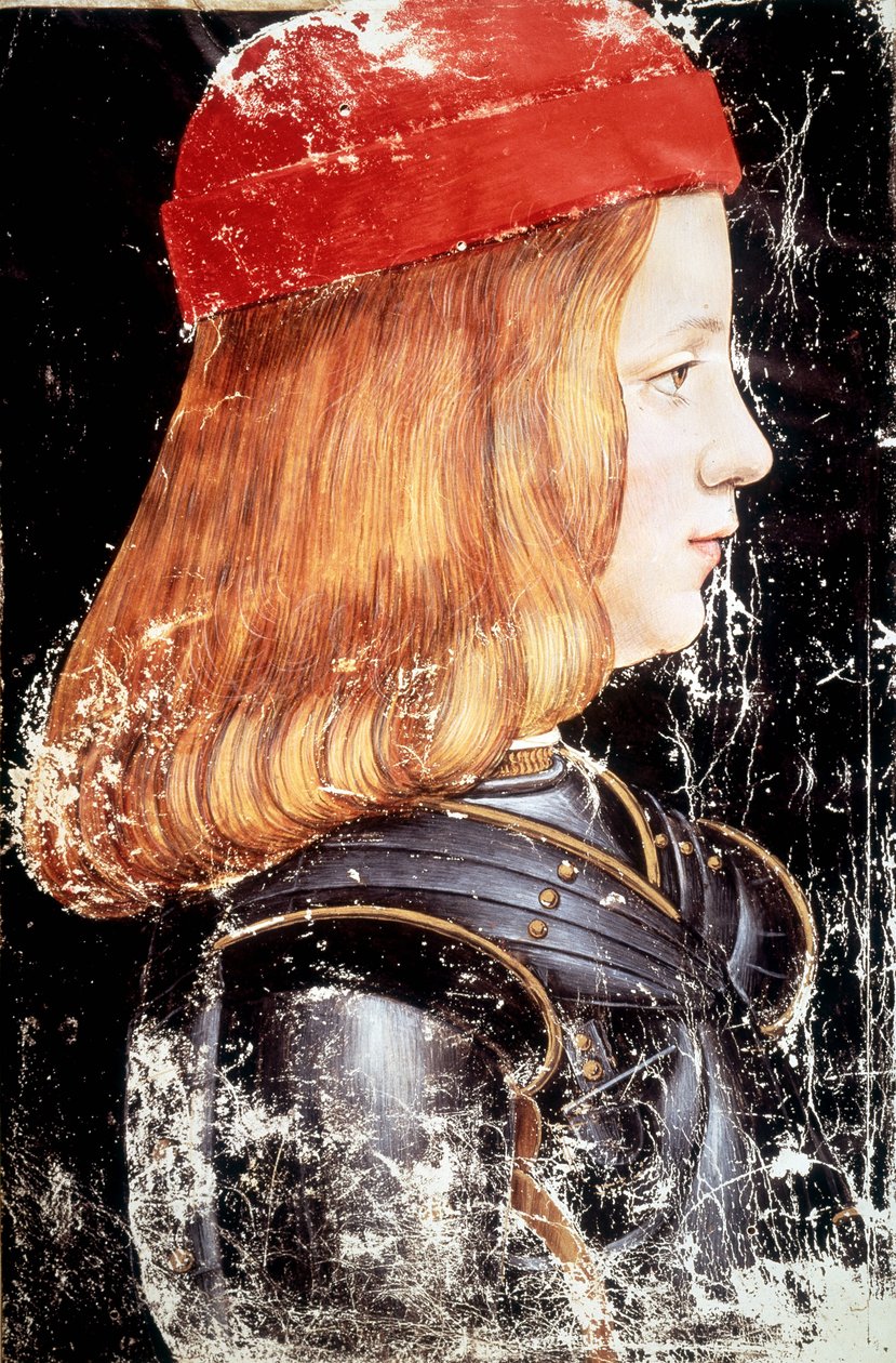 Portrait de Maximilien Sforza (1490 - 1530). Miniature par Giovanni Ambrogio De Predis (v. 1455 - 1508). - Giovanni Ambrogio de Predis