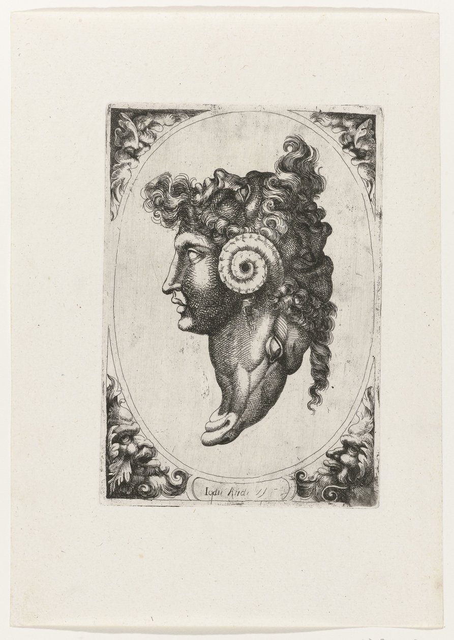 Composition de trois visages et la tête d