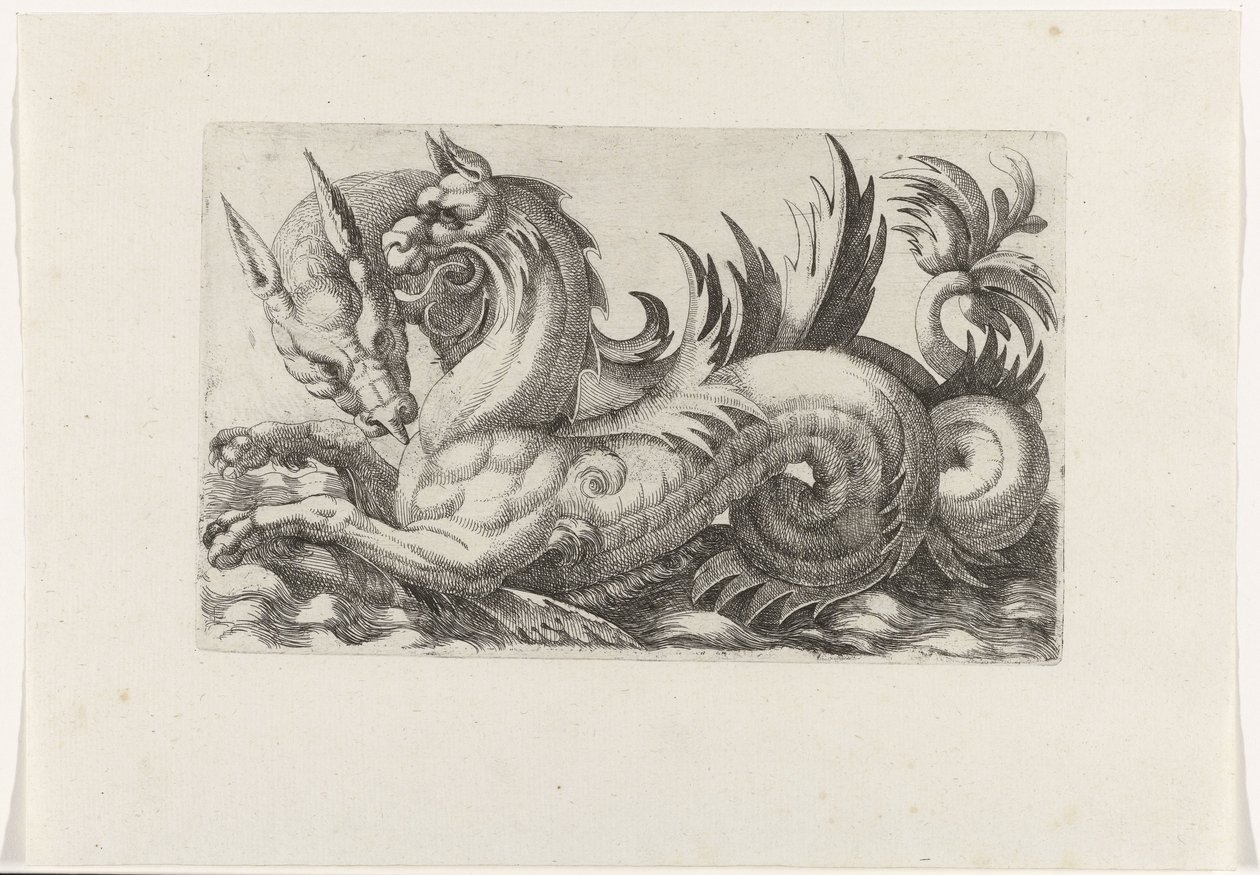 Deux monstres marins - Giovanni Andrea Maglioli