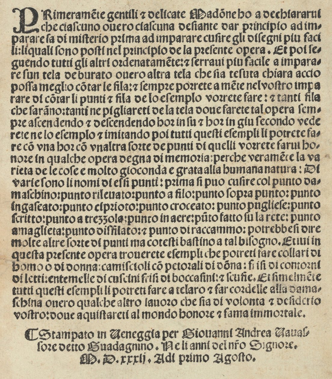 Esemplario di Lauori..., page 14 verso, 1er août 1532 - Giovanni Andrea Vavassore