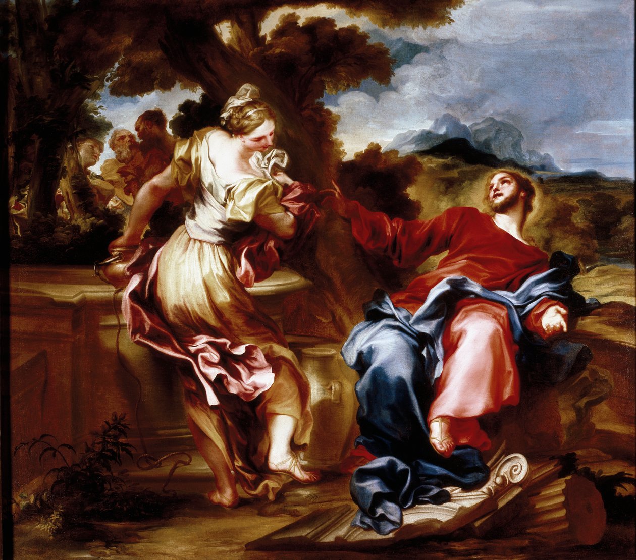 Christ et la Samaritaine. Peinture de Giovanni Andrea de 