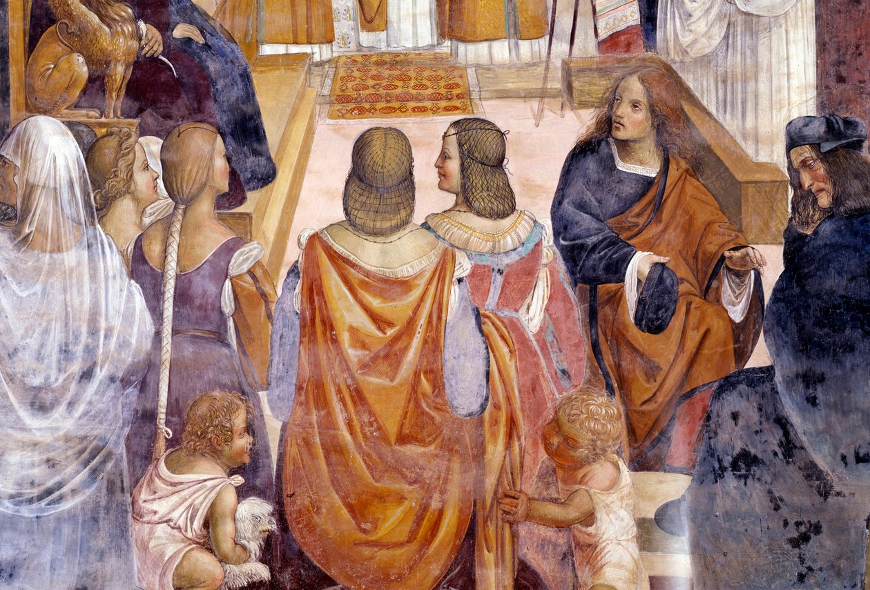 Benoît excommunie deux nonnes et les absout après leur mort (détail) - Giovanni Antonio Bazzi Sodoma