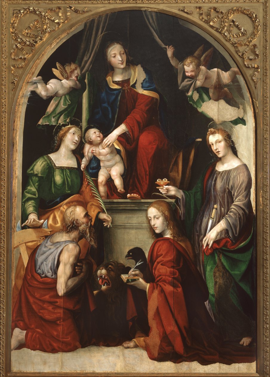 Madone et Enfant et Anges parmi les Saints Jérôme, Catherine d